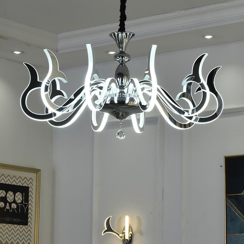 Modern Style Geometric Shape Chandelier Metal LED Hanging Light for Bedroom