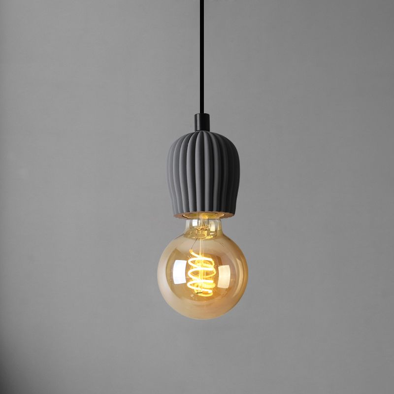 1-Light Cement Suspended Lighting Fixture Modern Pendant Light Kit for Dining Room