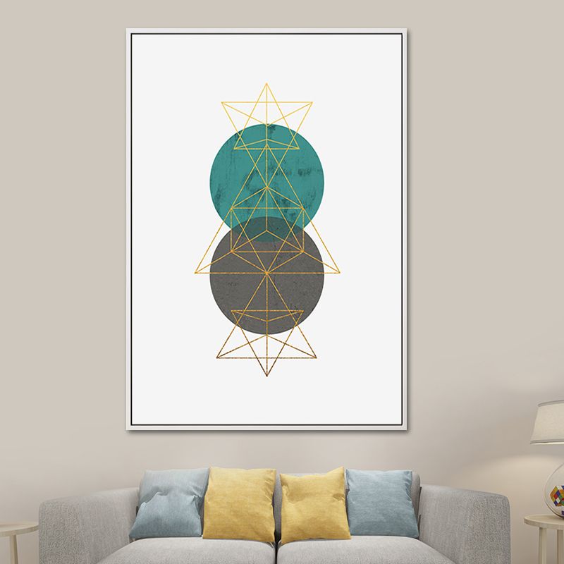 Toile de décoration murale de formes géométriques nordiques, impression artistique texturée de couleur Pastel pour chambre à coucher