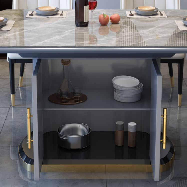 Round Traditional Luxury Dining Table Sintered Stone Table with Pedestal Base