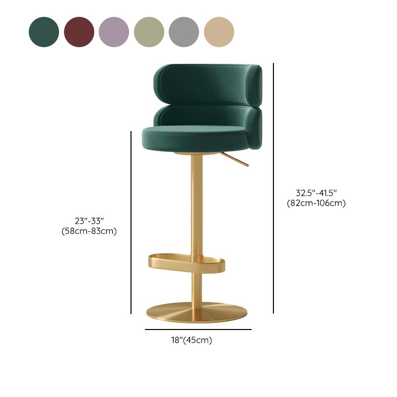 Glam Swivel Bar Stool Upholstered Adjustable Counter Stool for Bristol
