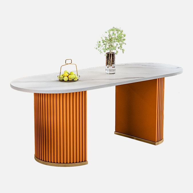 Metal Traditional Luxury Free Form Indoor Table Sintered Stone Table for Kitchen and Dining Room
