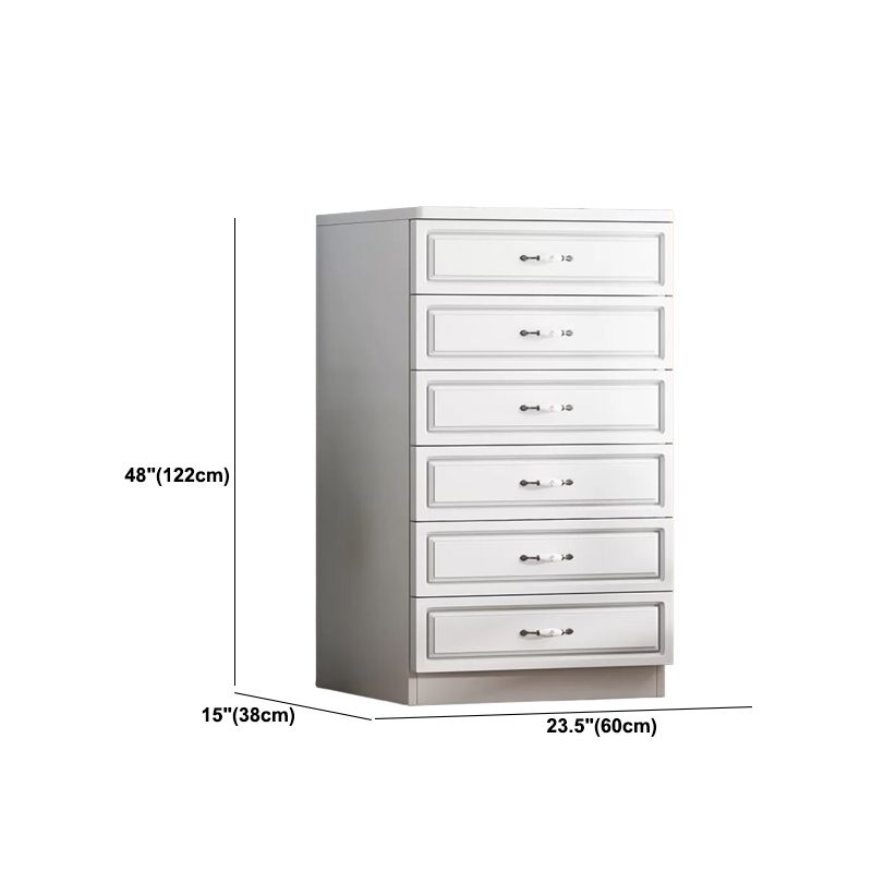 Contemporary Storage Chest White Wood Vertical Dresser for Bedroom