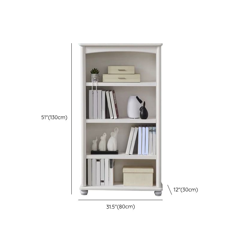 Modern Standard Bookshelf Wooden White Bookcase with Shelves