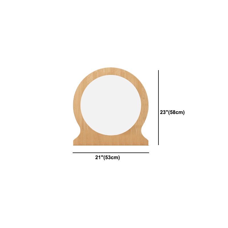 Scandinavian Solid Wood Dresser 1-Drawer Vanity Table with Stool and Mirror