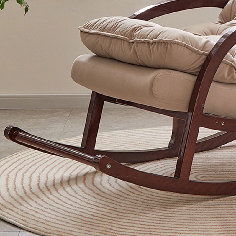 Living Room Rocking Chair Fabric Tufted Removable Cushions Solid Modern Rocking Chair