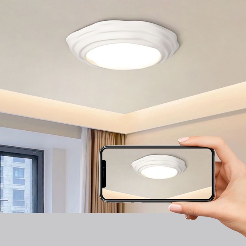Nordic Style Flush Mount Ceiling Light Fixture with Resin for Bedroom
