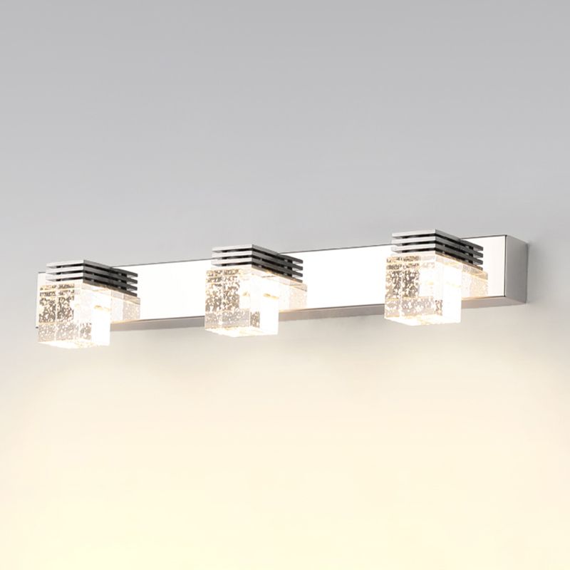 Contemporary Vanity Light Clear Crystal Wall Light Fixture for Bathroom