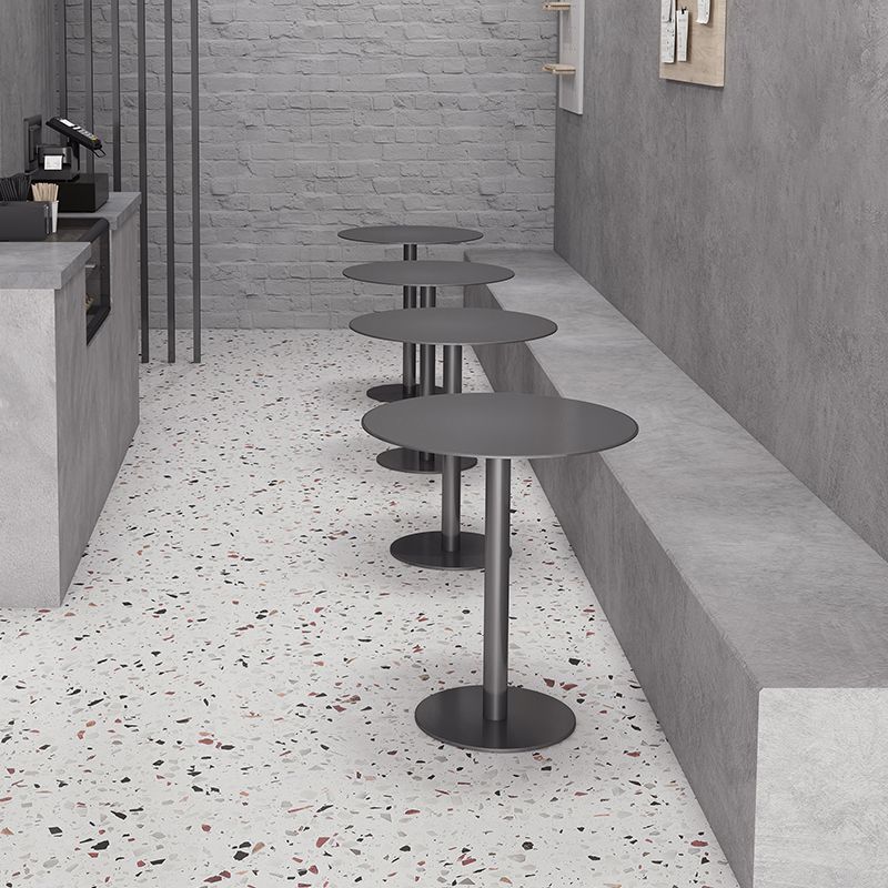 Round Counter Height Metal Dining Table in Steel Industrial Counter Table