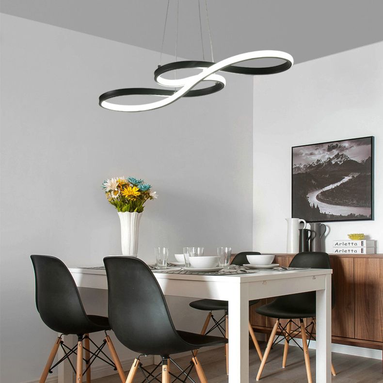 Musical Note Island Chandelier Lights Simplicity Acrylic Chandelier Lighting Fixtures for Living Room