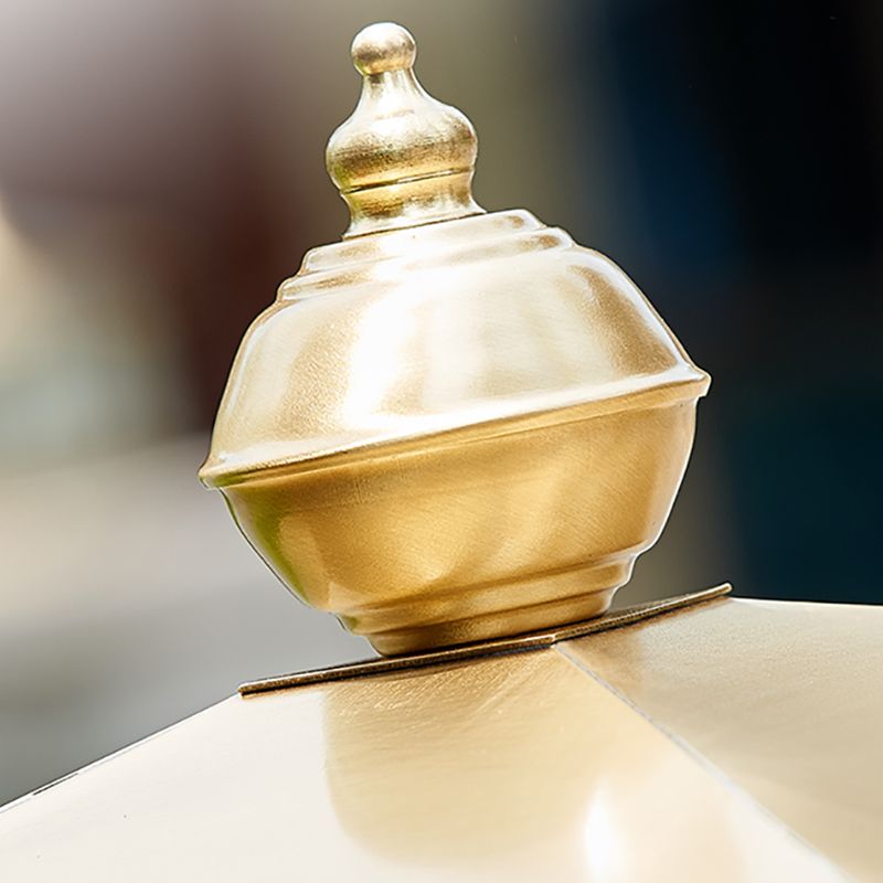 Contemporary Pillar Lighting Fixture Minimalist LED Solar Lamp with Glass Shade for Garden