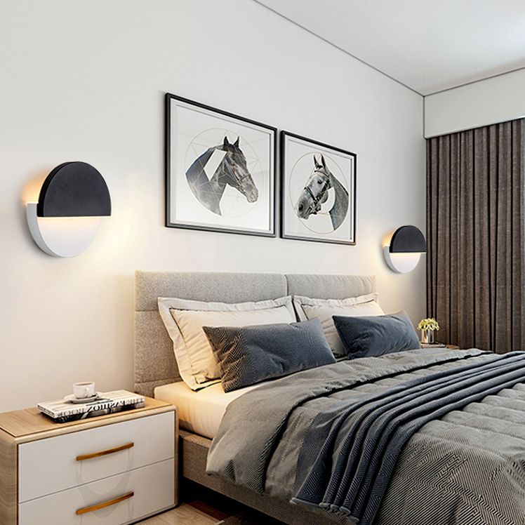 Nordic Rotatable Wall Lamp LED Acrylic Indoor Wall Light Fixtures in Round Disc Shape