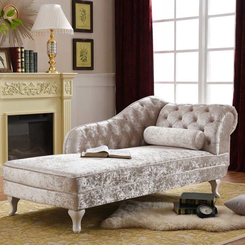 Traditional Micro-velvet Chaise Lounge Chair with One Arms, Upholstered Accent Chair