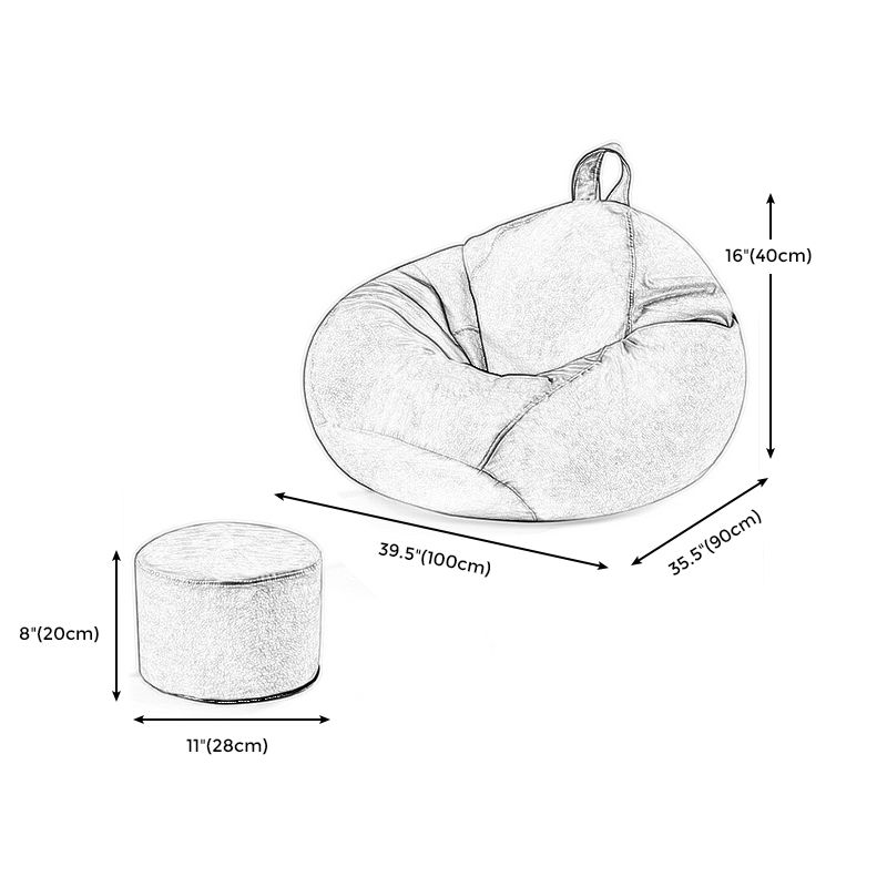 Solid Color Chair with Ottoman and Pillow Armless Chair for Living Room