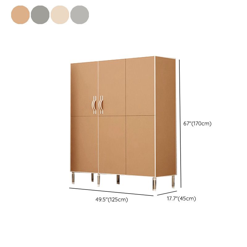Metal and Fabric Wardrobe Industrial Style Minimalist Rectangular Bedroom Wardrobe Closet