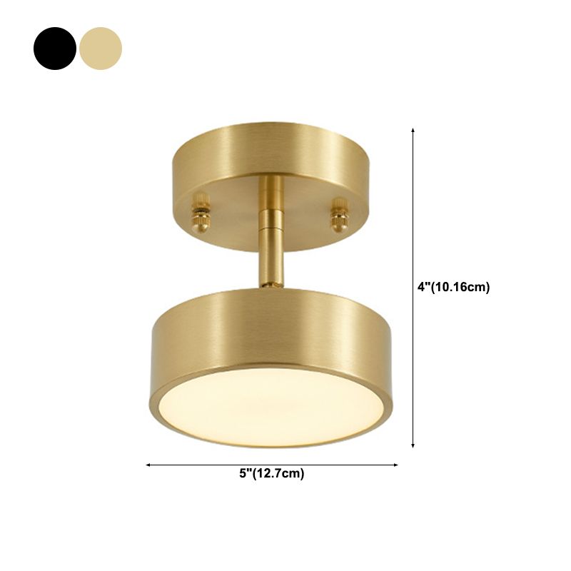 Modern Semi Flush Light Round Ceiling Lighting with Metal for Hallway
