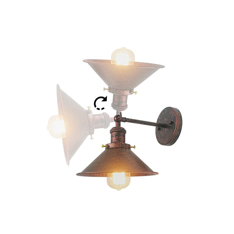 Metal Cone Wall Lighting Fixtures Industrial Style 1 Light Wall Lamps