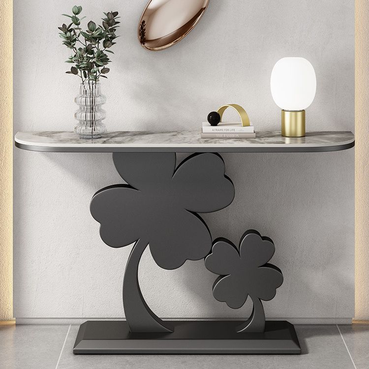 Glam Half Moon Console Table Scratch Resistant Accent Table for Hall