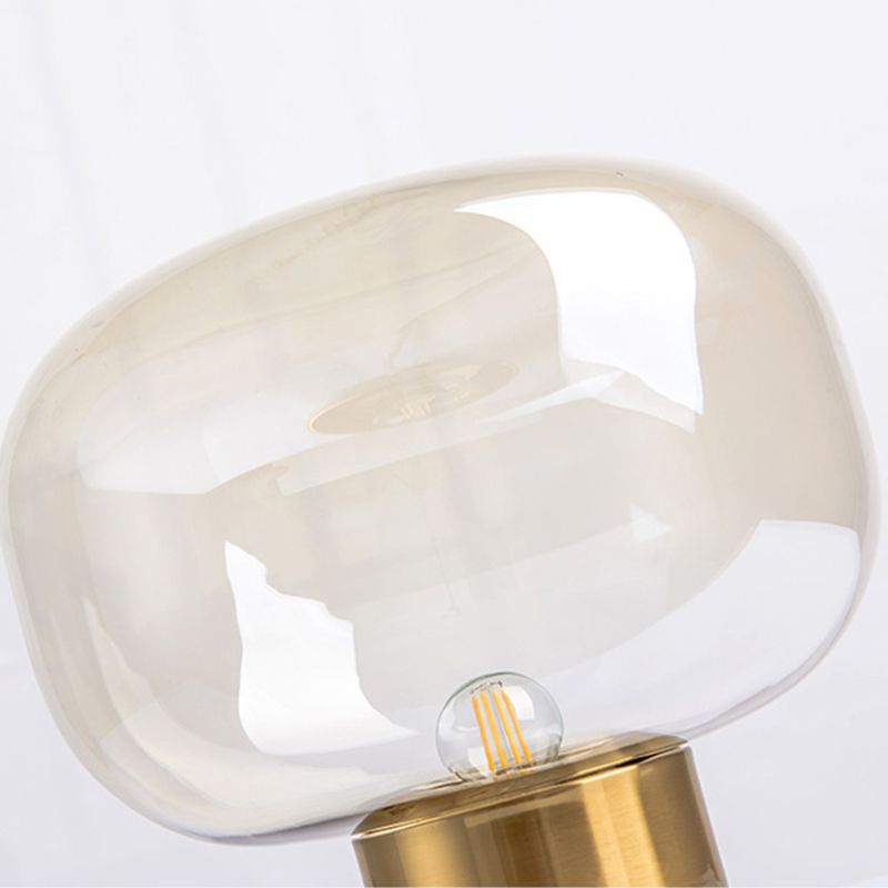Lampe de table en forme de champignon de style nordique 9,8 pouces de largeur de vapeur de vapeur simple lumière de nuit en or électrolité en or