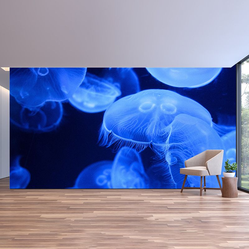 Pleasing Wall Mural Jellyfish Printed Sitting Room Wall Mural