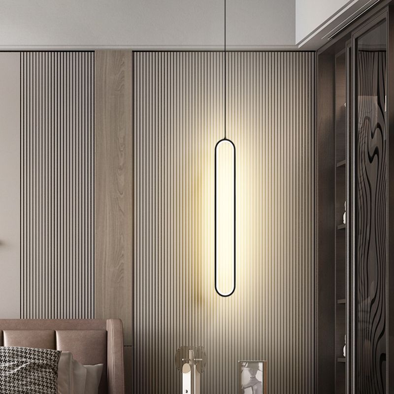 Linear Shape Hanging Lighting Modern Style Metal Multi Light Hanging Lamp for Bedside