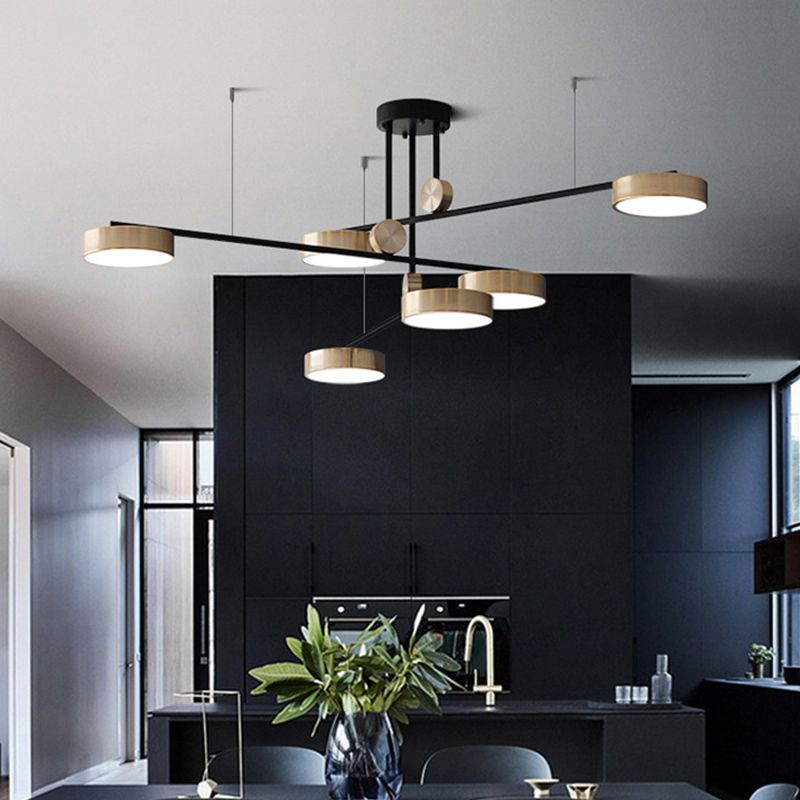 Gold Metall Pendelleuchte Licht aus der Mitte des Jahrhunderts modern