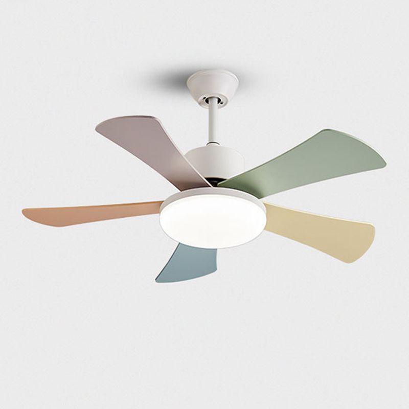 Colorful Ceiling Fan Light Fixture Modern LED Ceiling Flush Mount for Kids' Room