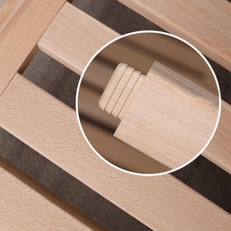 Genuine Leather Upholstered Platform Bed Light Beige Bed Frame