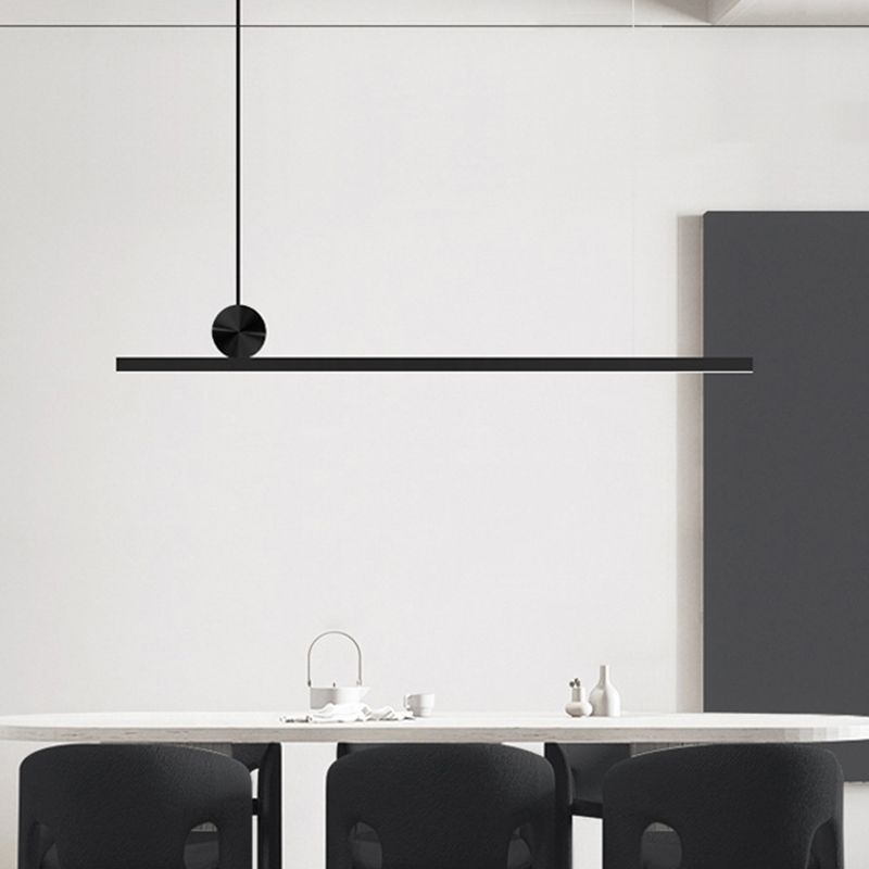 Illuminazione dell'isola contemporanea illuminazione isola lineare luce appesa in nero