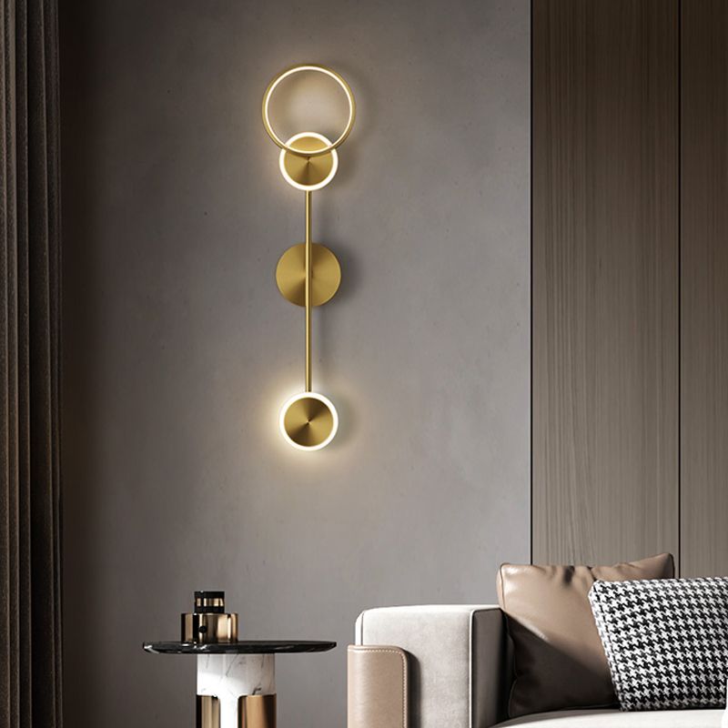 Contemporary Circle Sconce Lights Metal Multi Lights Wall Mount Lightture