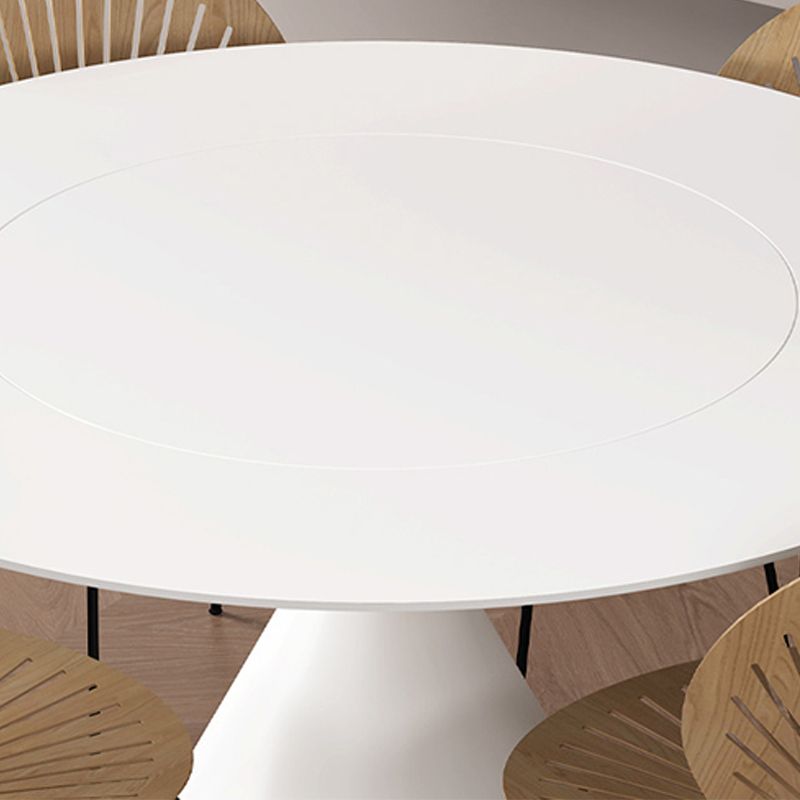 Contemporary Style Round Dining Table Steel Pedestal Base Table for Home