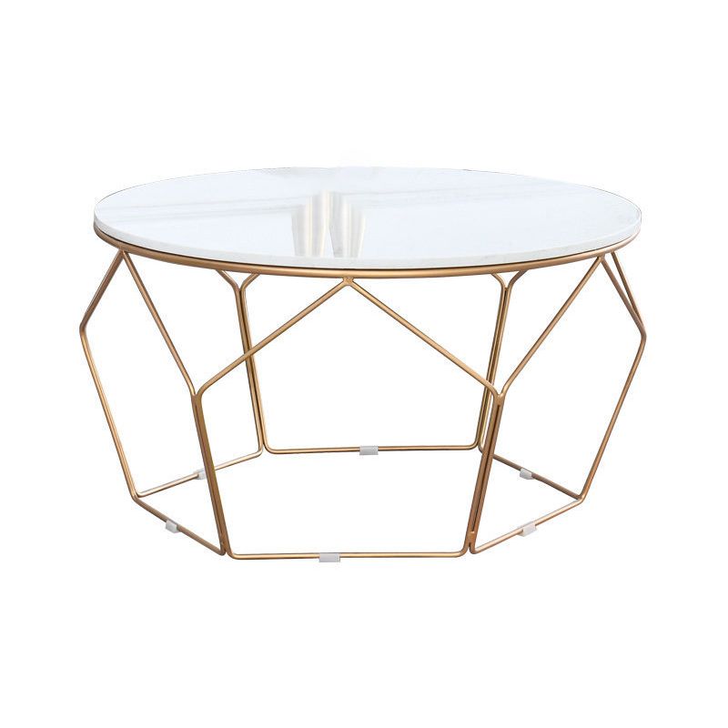 Round Coffee Table Minimalist Coffee Table for Living Room in White