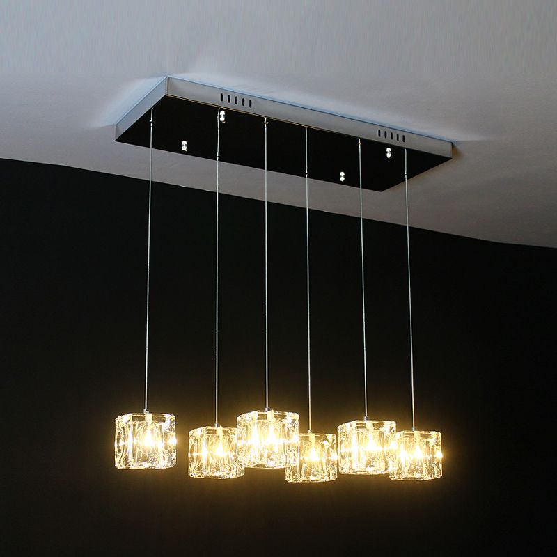 Cube Shape Crystal Pendant Light Contemporain multiple suspendu pour les escaliers