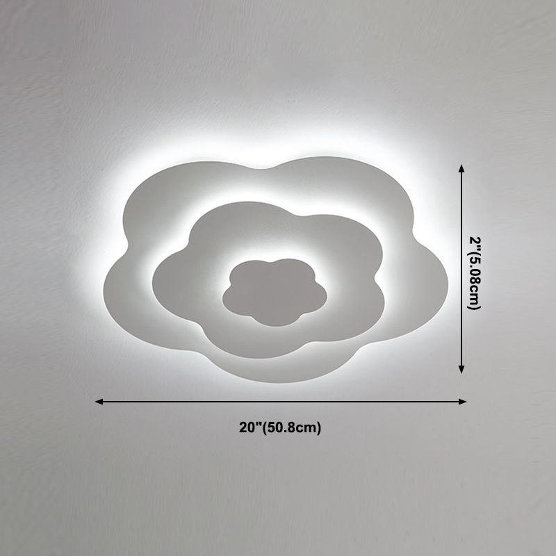 Plafonnier LED géométrique blanc en fer laqué de style moderne avec abat-jour en acrylique