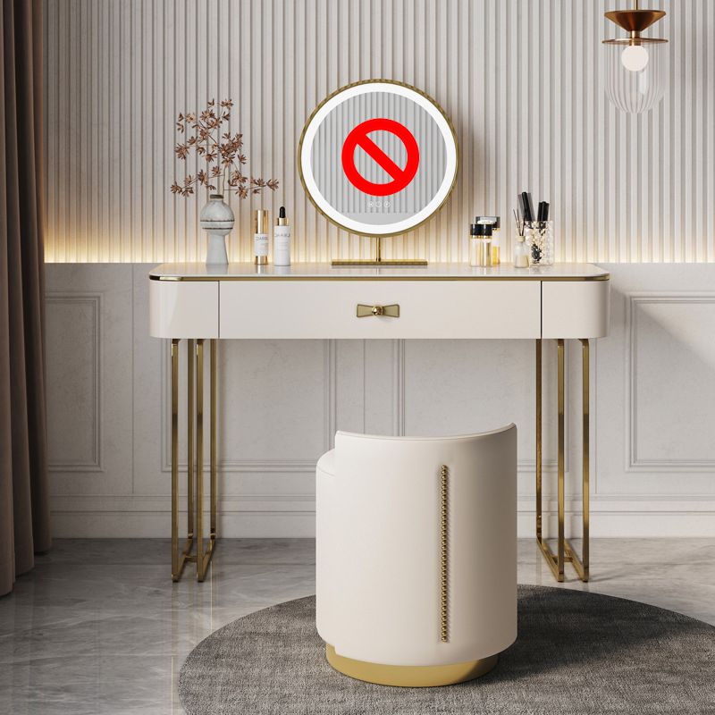 Beige Luxurious Vanity Set with Stool 2/4 Storage Drawers Dressing Table