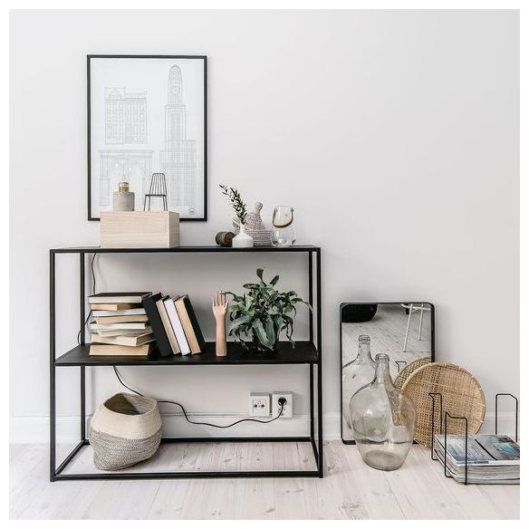 Modern Iron Console Table Rectangle Storage Frame 1-shelf Console Sofa Table