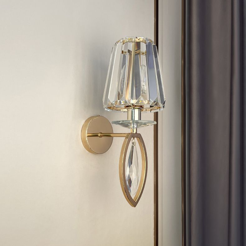 Lumo Postmoderno di sconde di cristallo oro per camera da letto