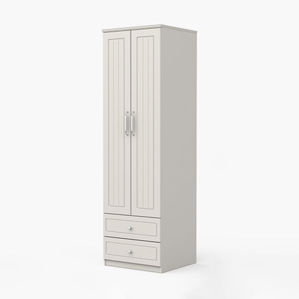 Contemporary Style Wardrobe Wood 2-Drawer Wardrobe Closet for Bedroom