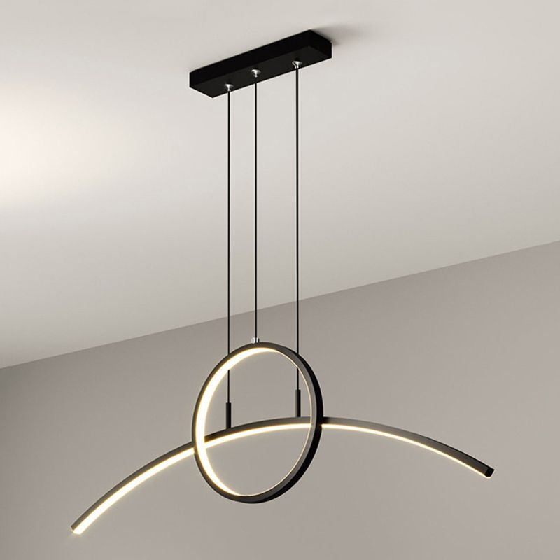 2 Lights Geometric Pendant Lighting Modern Metal Island Lighting