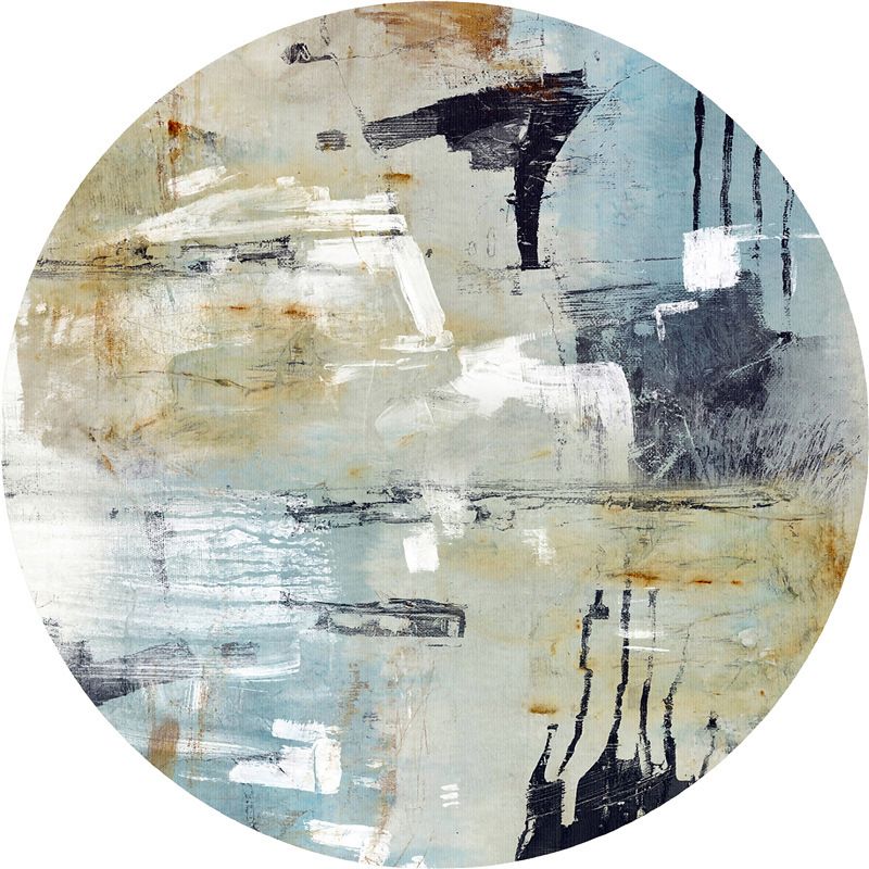 Brown Indoor Room Area Rug Contemporary Abstract Carpet Polyester Anti-Split Rug