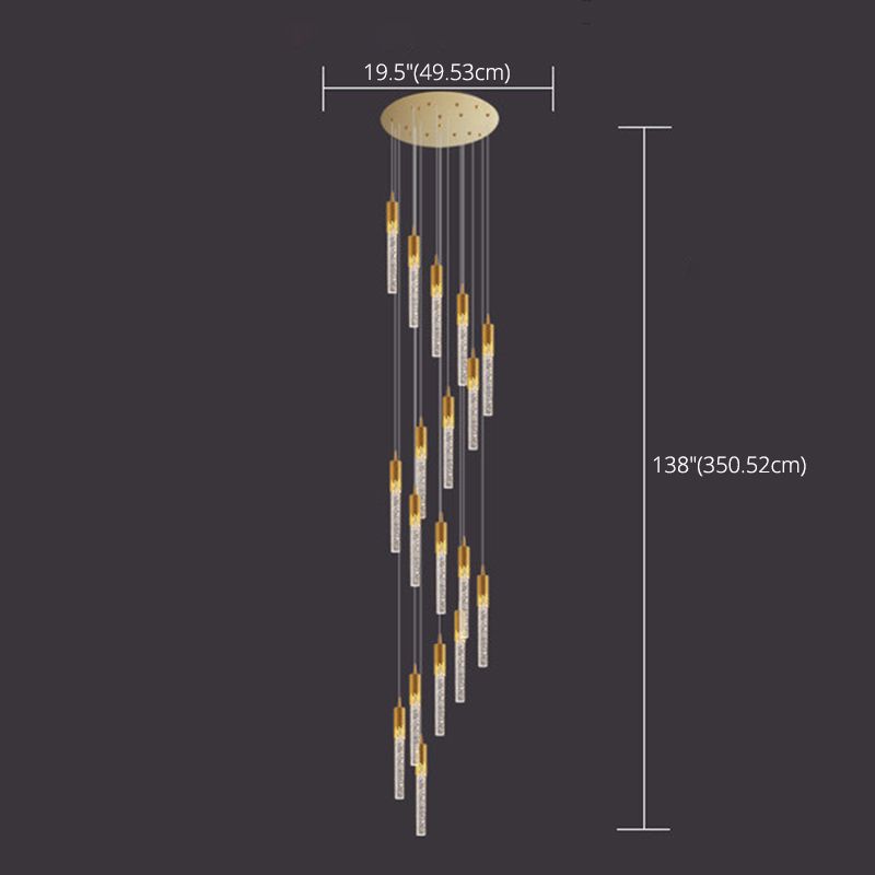 Column Hanging Light Fixtures Post-Modern Aluminum Ceiling Pendant for Living Room