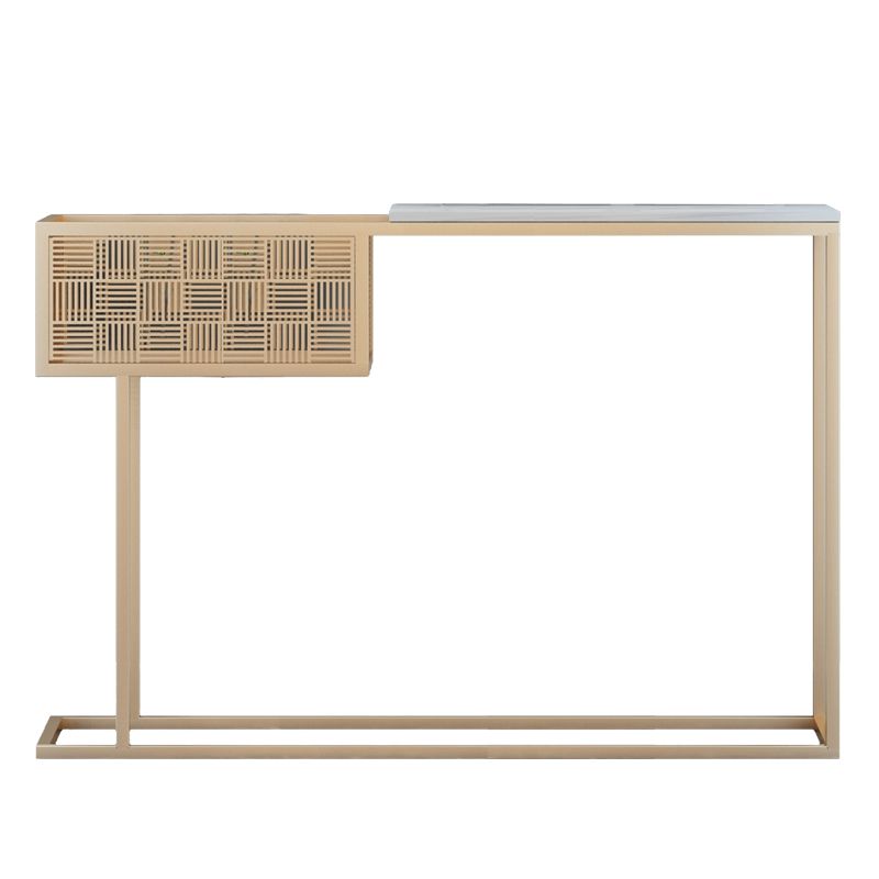 Glam Iron Console Accent Table Marble Console Sofa Table for Hall