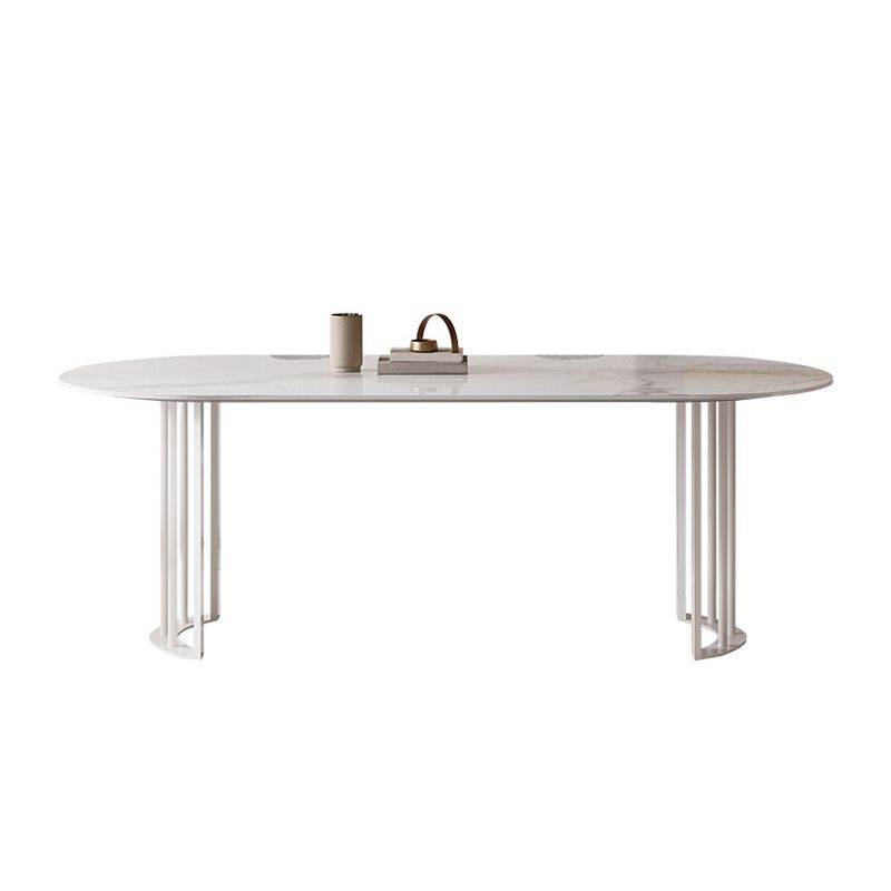 Simplicity Style Oval Double Furniture Stone Dining Table for Dining Room