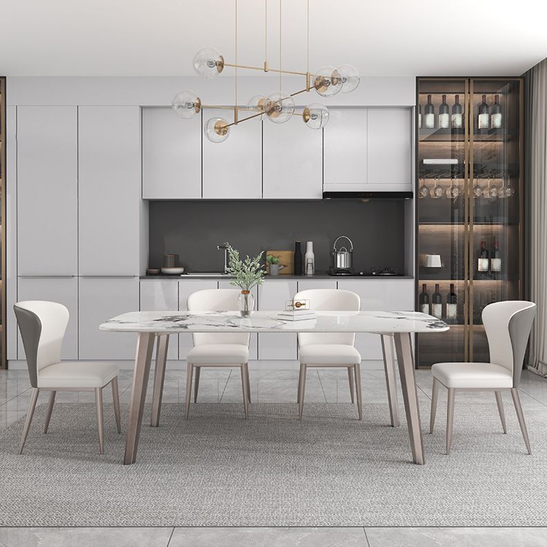 Contemporary Stone Dining Table Set 1/2/5/7 Pieces Dining Set for Home Use