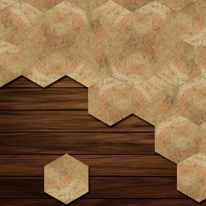 Modernist Faux Granite Peel Wallpapers in Yellow Living Room Wall Covering, 5-sq ft