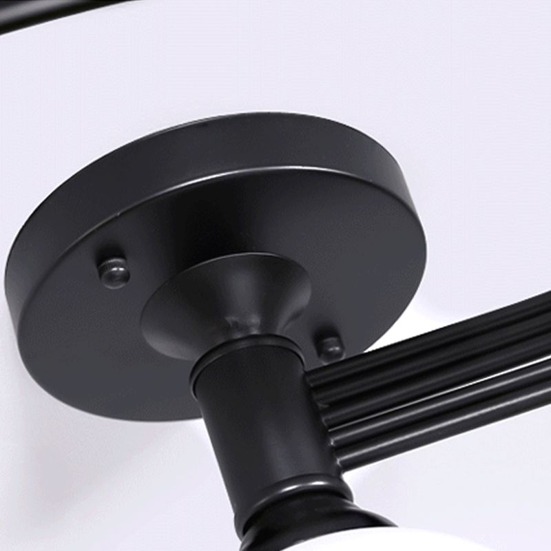 Plafonnier semi-encastré en verre noir, plafonnier géométrique en fer de Style moderne pour le salon