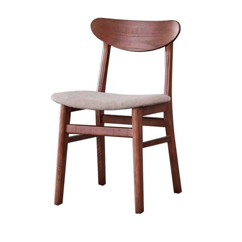 Contemporary Restaurant Wood Side Chair Matte Finish Open Back Dining Chair