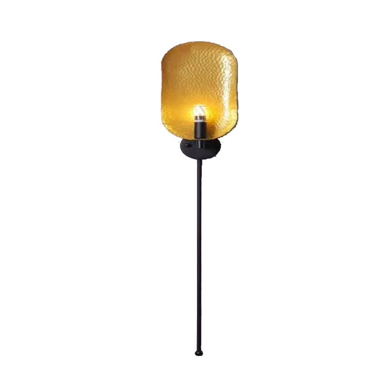 Geometric Wall Lighting Industrial 1-Light in Black for Living Room