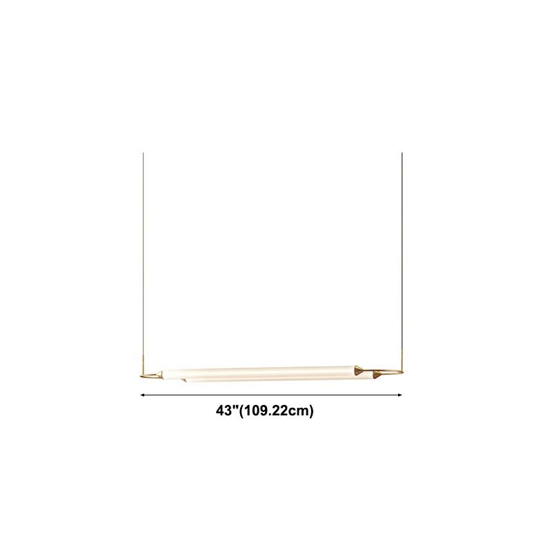 Acrylic 2-Light Island Light in Modern Simplicity Metal Linear LED Pendant Light in White