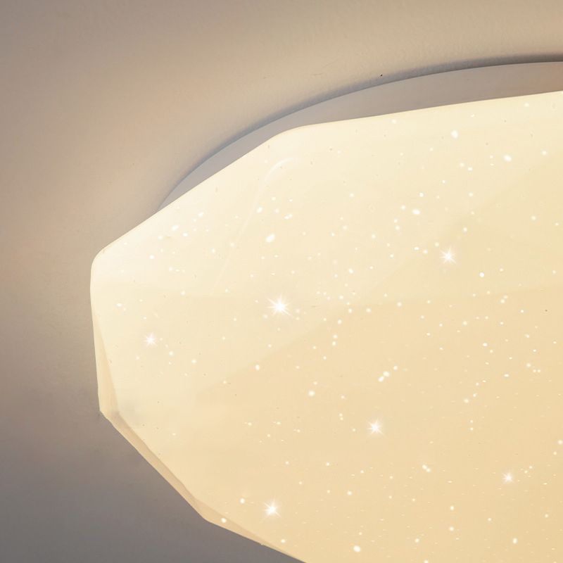 Geometric Shape Metal Flush Light Modern Style 1 Light Flush Mount Ceiling Lights in White